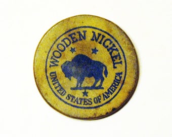 Vintage Wooden Nickel USA, Saint Mary's, Ohio "SESQUICENTENNIAL 1823-1973"