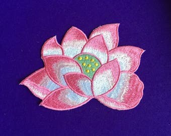 Lotus flower iron on patches / large lotus patch