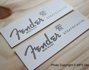 Fender Stratocaster USA Grey Guitar Headstock Decals Waterslide Professional