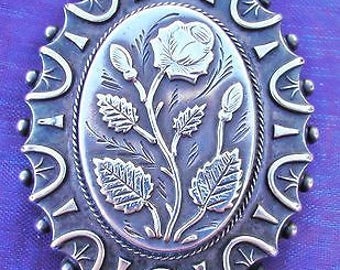Antique Victorian Large Silver Brooch