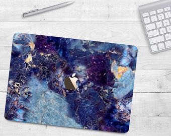 Dark Blue Marble Case Macbook Air 11 Air 13 Hard Case Macbook Pro 13 15 Touch Bar Marble Case Macbook 12 Gold Blue Marble Pro Retina Macbook