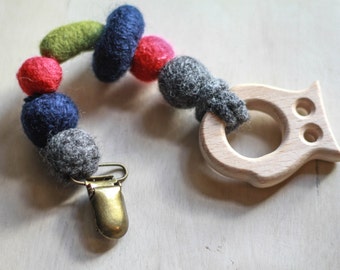 Wood and Wool Teething toy