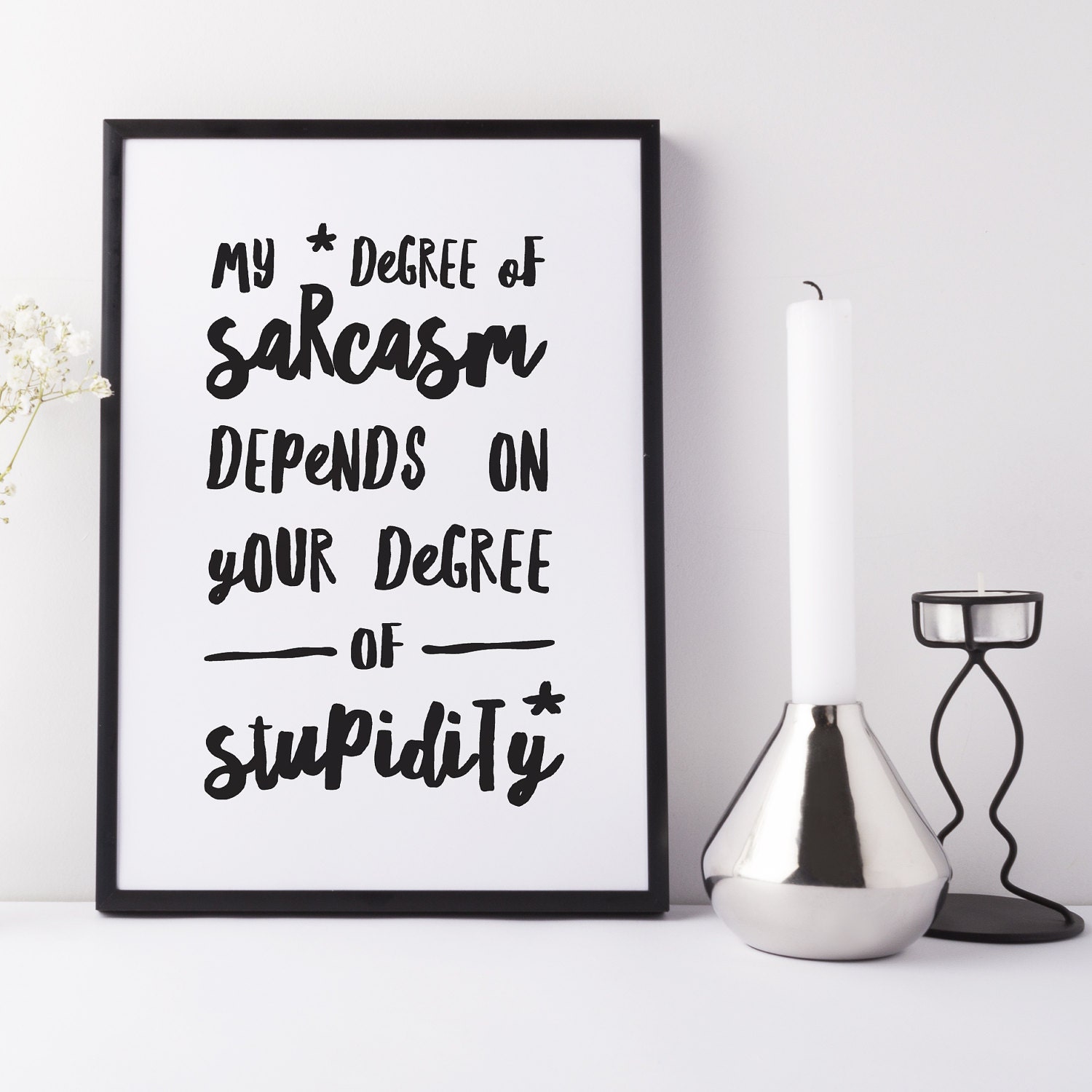 Funny Wall Art Sarcastic Art Mancave Art Office Wall Art