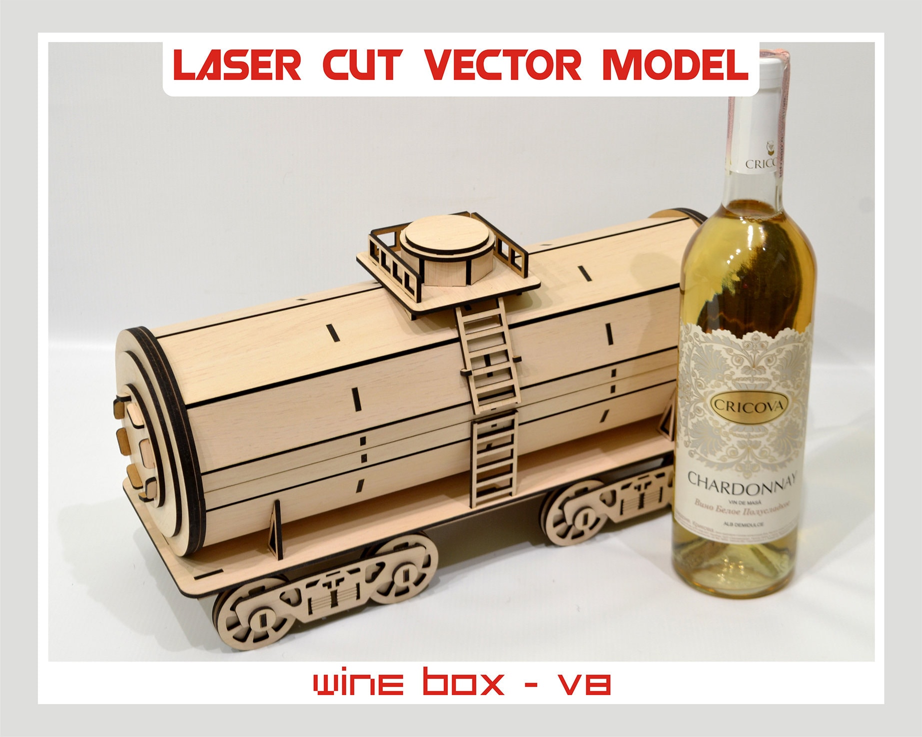 Wine box Wood wine box Plywood wine box Laser cut vector