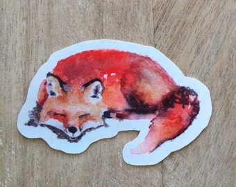 Sleepy Fox Stickers