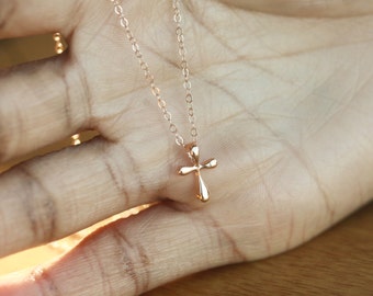 Cross Necklace, Cross Necklace Women, Rose Gold Cross, Cross Necklace For Women, Cross Pendant, Small Rose Gold Cross, Gift For Her