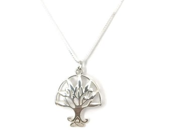 Sterling Silver Tree of Life Pendant Necklace