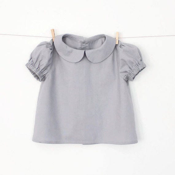 Girls Peter  Pan  Collar Blouse  with Puff Sleeves Pattern  PDF