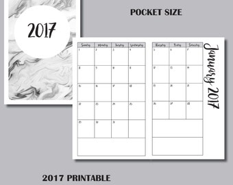 12 MONTH CALENDAR Pocket Sized Travelers Notebook Insert