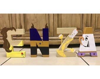 Beauty and the Beast Custom Letters (Belle, Beast, Chip, Lumiere) Birthday Party Decor