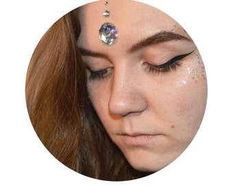 Silver Godess Face Gems