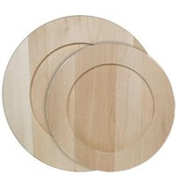 Wood Unfinished Round Plate 9.5 wood