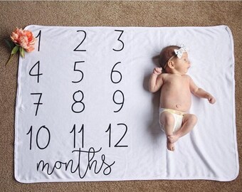 Monthly baby blanket (numbers)