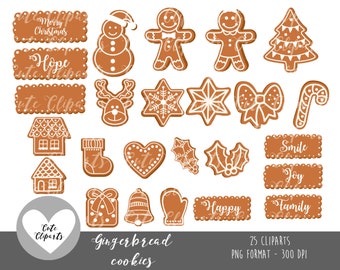 COD09-50% OFF SALE christmas cookies-christmas clipart-Commercial use-kawaii cliparts-gingerbread clipart-christmas cookies clipart-Cute
