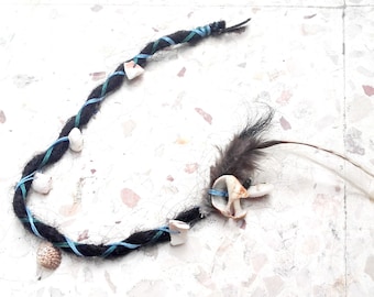 Seashell charm hair accessory for beach wedding. Human hair dreadlock extension. Ocean themed jewelry. Bridesmaid hair accessories.