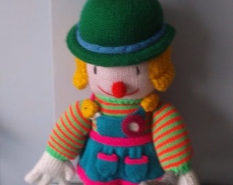 Hand Knitted Large clowns-Painter/ Golfer/ Baker
