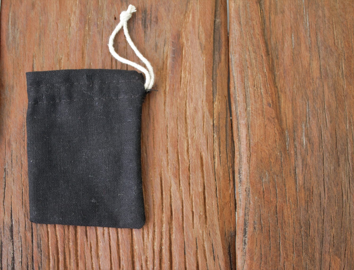 50 Black cotton drawstring bags 4x6 small gift pouches
