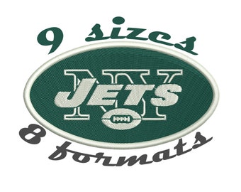 9 Sizes New York Jets Inspired Machine Embroidery Designs in 8 formats and 9 sizes