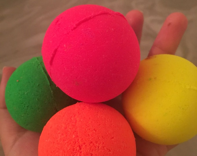 5 neon colors bath bombs , neon bath bombs , kids bath bombs