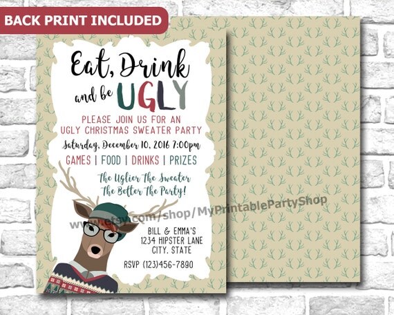 Hipster Ugly Christmas Sweater Party