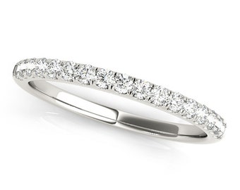 1/3 Carat Diamond Wedding Band. 1.9mm Wide Diamond Wedding Band, Prong Set Diamond Wedding Ring, Diamond Band, Wedding Band Womens
