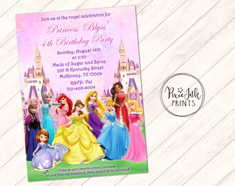 Princess Birthday Invitation, Princess Birthday Invitation, Princess Birthday Party Printable, Princess Party Invitation, Princess Castle