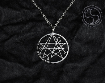 Necronomicon Pendant Evil Symbol Stainless Steel Jewelry H. P. Lovecraft Necklace Keychain Logo Emblem Amulet Talisman Charm Sign Sigil