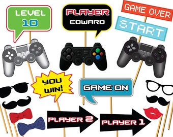 Custom Video Game Photo booth props, video game, gaming party, video game props, Birthday party props, Video Game Party Decorations ;1002016