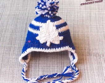 Toronto Maple Leafs Crochet baby Hat , Toronto hat , crochet baby cap , crochet , baby gift , Toronto maple leafs ,baby photography ,crochet