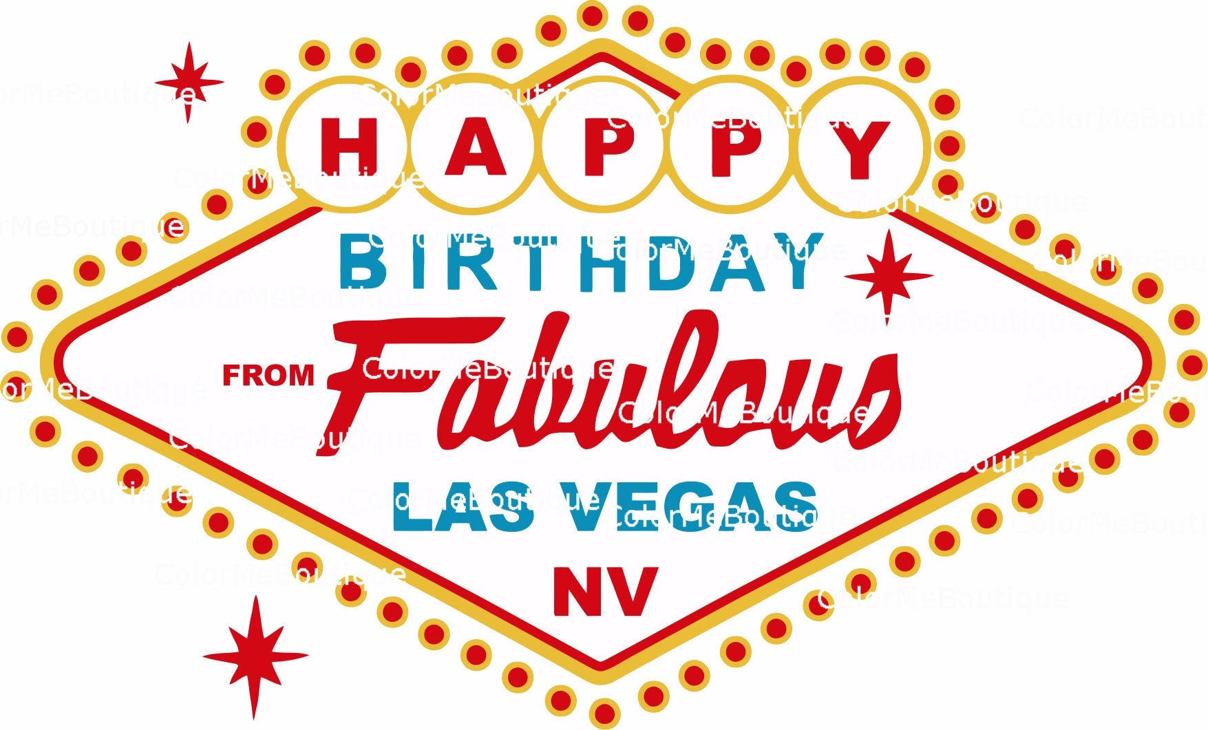 Download Las Vegas Birthday Sign Clipart from ColorMeBoutique on Etsy Studio