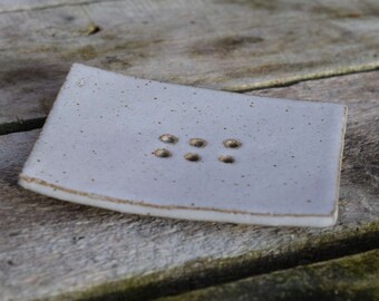 Soap Dish *Made to order* Handmade ceramic soap dish with white speckled stoneware glaze