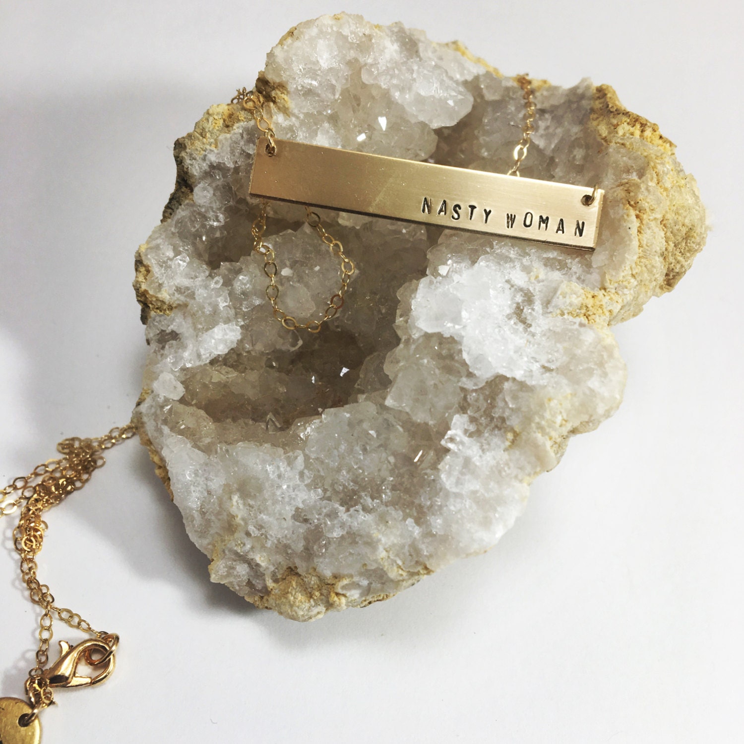 Nasty Woman GOLD FILL Necklace// Nasty Woman STERLING necklace//gold bar necklace//silver bar necklace//nasty woman gold bar//silver bar//