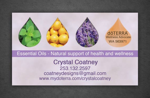 Printed DoTerra Business Card Full Color By EvergreenDesigstudio