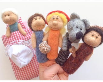 Finger puppets "Little Red Riding Hood" wool / a finger puppet little Red Riding Hood