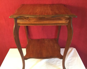 Vintage 1920's Solid Oak Side Table, Over-sized Plant Stand, Tastefully Re-Finished, Golden Oak Stain