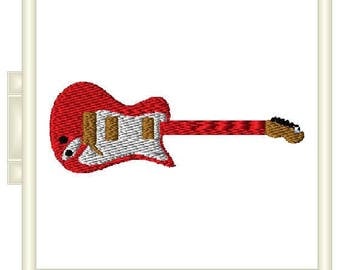 Guitar Embroidery Design Pattern File - Fits 4x4 Hoop - MULTIPLE FORMATS- Instant Download