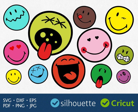 Download Items similar to Emoji Svg Smiley face Svg Emoji designs ...