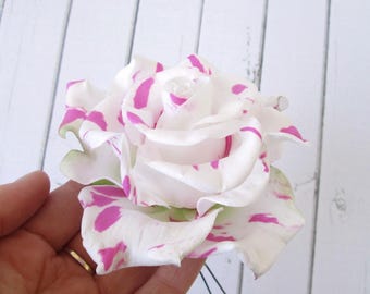 White Garden Rose Hair white rose hairpin flowers hair pin accessories rose hair White Garden Rose Hair white rose hairpin flowers hair pin accessories rose hair