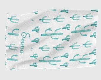 Personalised Beach Towel - Cactus