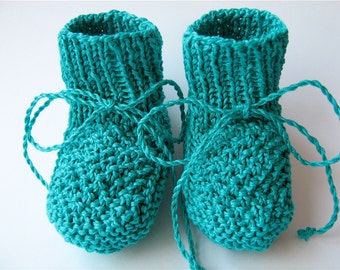 Hand Knitted Baby Girl/Boy Shoes/ Baby Girl Booties/ Newborn Shoes/size 0-8M/Green Baby Booties/Crib shoes