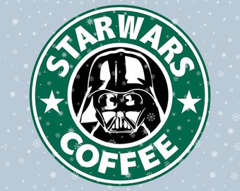 Stars wars coffee Darth Vader SVG cutting ESP vector instant download