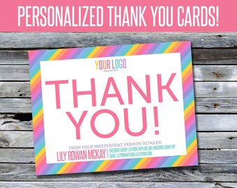 Thank You Cards! - Personalized - Perfect for Independent Fashion Retailers - LLRTY001