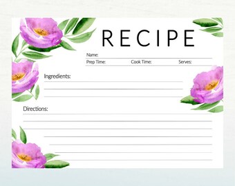 free 5x7 recipe card template