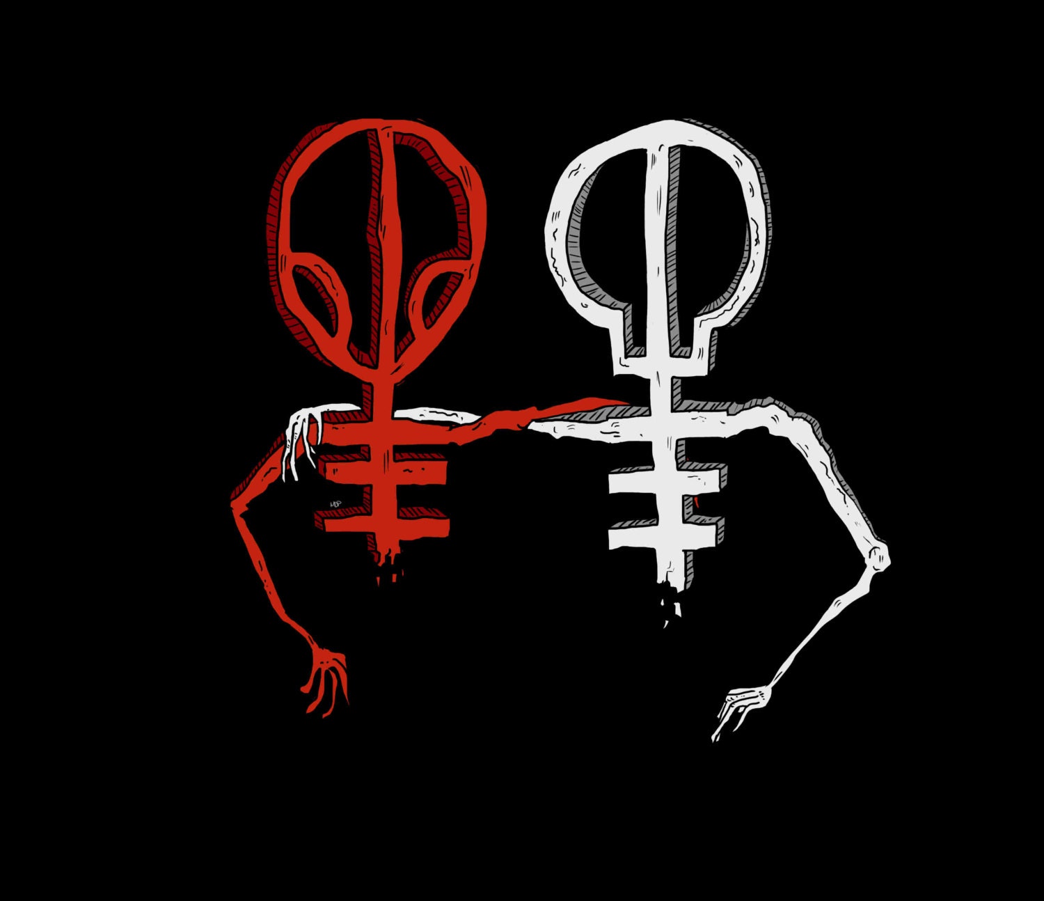  Skeleton Clique  Symbols A5 Print