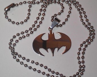 Batman Symbol Necklace or Keychain Silver Color