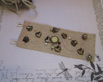Vintage lace wedding, Bridal Cuff Bracelet