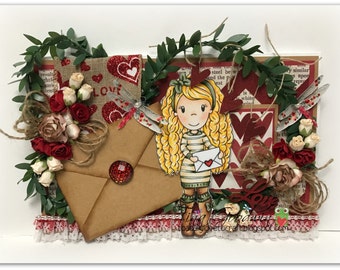 Paper Nest Doll Valentine's Card