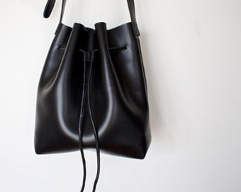 Vegan Leather Bucket Bag, Vegan Leather, Bucket Bag, Crossbody, Pouch, Faux Leather, Womens Handbag