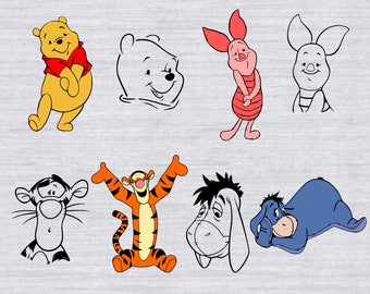 Winnie the Pooh SVG Bundle, Winnie the Pooh svg, Disney svg files for silhouette or cricut, Pooh clipart, dxf files, cuttable design