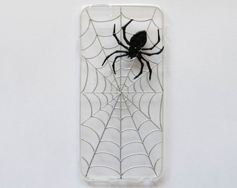 Spider phone case, halloween phone case, IPhone 7, 7 Plus, 5 5s 5c, IPhone 6, 6 Plus, Samsung galaxy case, boyfriend gift, spiderweb case
